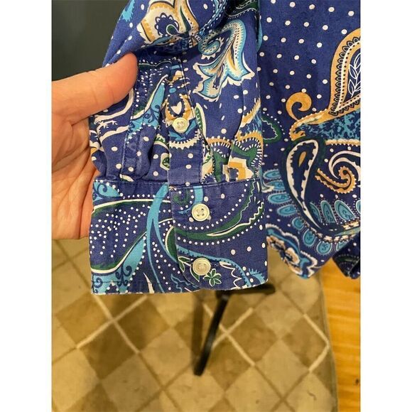 *3/$15 Kim Rogers Women's 2X Multicolor Paisley Long Sleeve Blouse - Picture 3 of 8